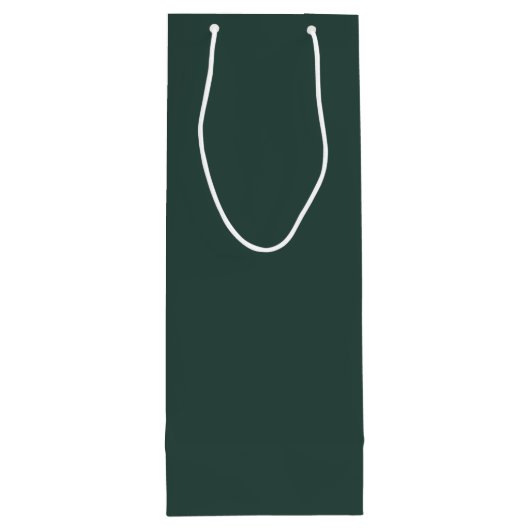 Hunter Green Solid Color Geschenktüte Für Weinflaschen (Rückseite)