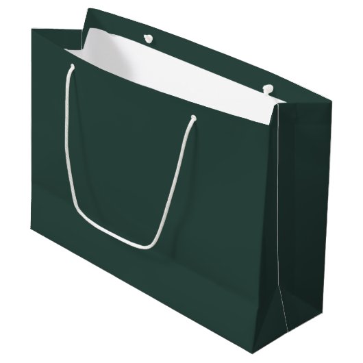 Hunter Green Solid Color Große Geschenktüte (Vorderseite Schrägansicht)