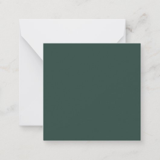 Hunter Green Solid Color Mitteilungskarte (Vorderseite)