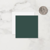 Hunter Green Solid Color Mitteilungskarte (Vorderseite/Rückseite Beispiel)
