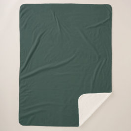 Hunter Green Solid Color Sherpadecke