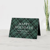 Hunter Green Tartan Kariert Business Holiday Karte (Vorderseite)