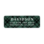 Hunter Green Tartan Kariert Holiday Rücksendeadres (Vorne)