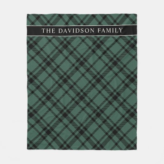 Hunter Green Tartan Karierter Urlaubsiname Fleecedecke (Vorderseite)
