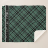Hunter Green Tartan Karierter Urlaubsiname Sherpadecke (Vorderseite (Horizontal))