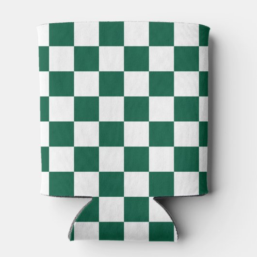 Hunter Green und Weiß Checked Dosenkühler (Rückseite)