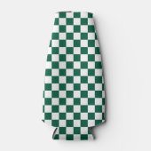Hunter Green und Weiß Checked Flaschenkühler (Vorderseite)