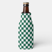 Hunter Green und Weiß Checked Flaschenkühler (Flaschenvorderseite)