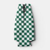 Hunter Green und Weiß Checked Flaschenkühler (Rückseite)