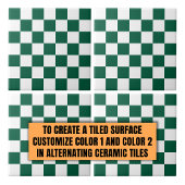 Hunter Green und Weiß Checked Fliese