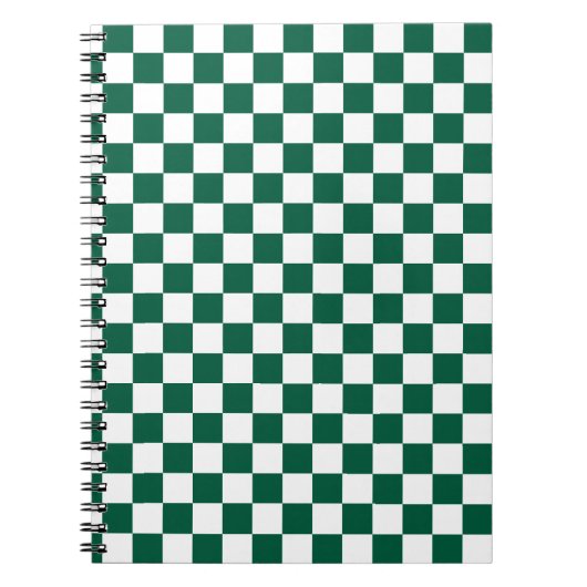 Hunter Green und Weiß Checked Notizblock (Vorderseite)