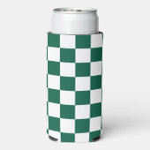 Hunter Green und Weiß Checked Selters Dosenkühler (Seltzer Rückseite)