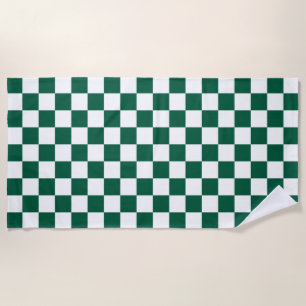 Hunter Green und Weiß Checked Strandtuch