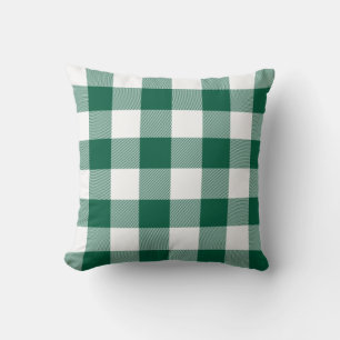 Hunter Green und White Gingham Kariert Kissen