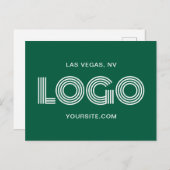 Hunter Green und White Modern Recangle Logo Postkarte (Vorne/Hinten)