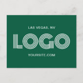 Hunter Green und White Modern Recangle Logo Postkarte (Vorderseite)