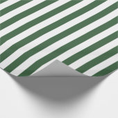 Hunter Green und White Strip Geschenkpapier (Ecke)