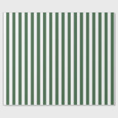 Hunter Green und White Strip Geschenkpapier (Flach)