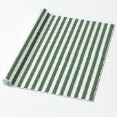 Hunter Green und White Strip Geschenkpapier (Ungerollt)