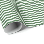 Hunter Green und White Stripes Geschenkpapier (Rolleneckpunkt)