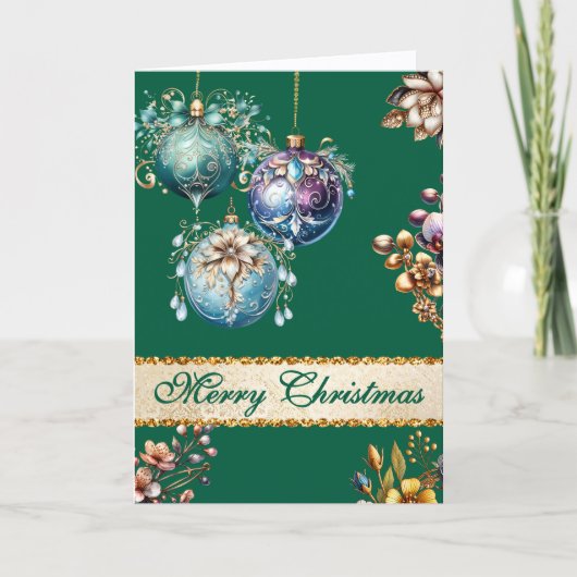 Hunter Green Vintag Ornamente Weihnachten (Vorderseite)