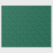 Hunter Green White Falling Snow Holiday Geschenkpapier (Flach)