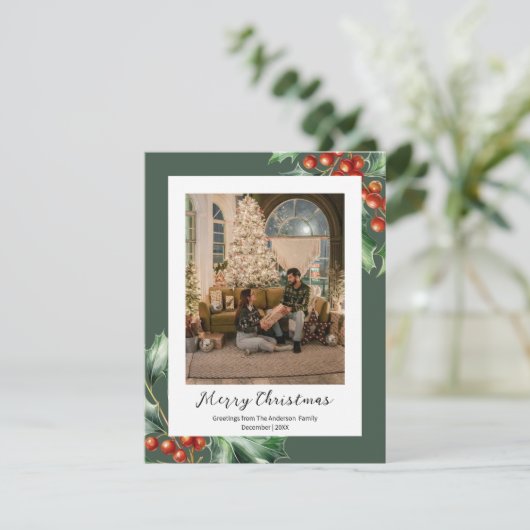 Hunter-Grünholz Feiertagskarte (Stehend Vorderseite)