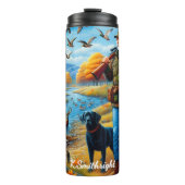 Hunter Hogs Autumn River Scene Thermosbecher (Vorderseite)