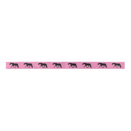 Hunter Horse Ribbon Black  Satinband