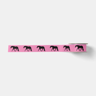 Hunter Horse Ribbon Black Satinband