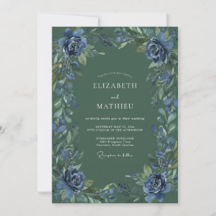 Hunter Indigo Gemalte Hochzeit Einladung