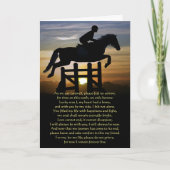 Hunter Jumper Eventing Horse Beileid Karte (Vorderseite)
