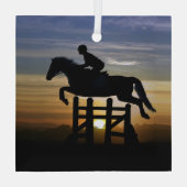 Hunter Jumper Pferd Weihnachten Ornament Aus Glas (Rückseite)