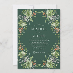 Hunter Kupfer Blatt Hochzeit Einladung