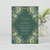 Hunter Kupfer Blatt Hochzeit Einladung (Stehend Vorderseite)