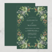 Hunter Kupfer Blatt Hochzeit Einladung (Vorne/Hinten)