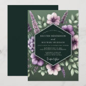 Hunter Lavender Bloom Wedding Einladung (Vorne/Hinten)