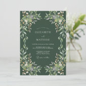 Hunter Leafy Hochzeit Einladung (Stehend Vorderseite)