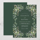 Hunter Leafy Hochzeit Einladung (Vorne/Hinten)