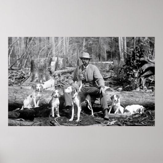 HUNTER MIT 7 HUNDERN c. 1880 Poster (Vorne)