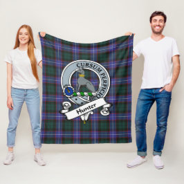 Hunter Modern Clan Abzeichen Tartan Kariert Fleecedecke