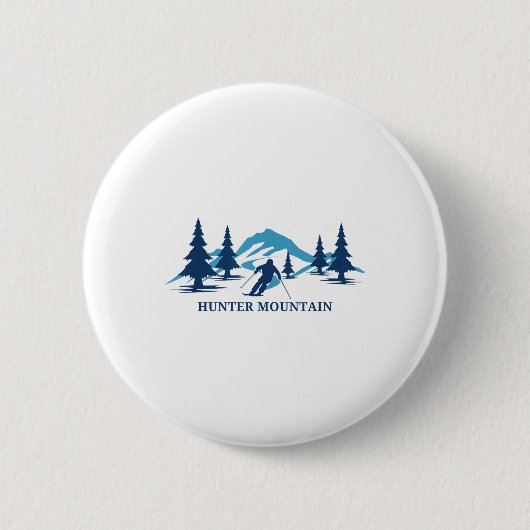 Hunter Mountain New York Ski Resort Skiing Skier _ Button (Vorderseite)