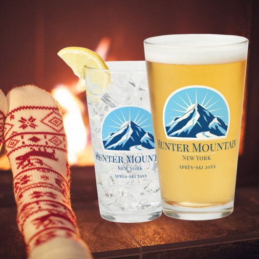 Hunter Mountain New York Skigebiet Bierglas Glas