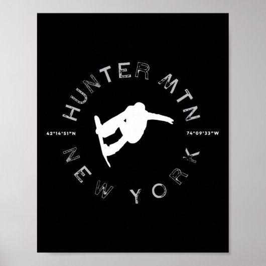 Hunter Mountain Ny Vintag Retro Snowboarding Poster (Vorne)