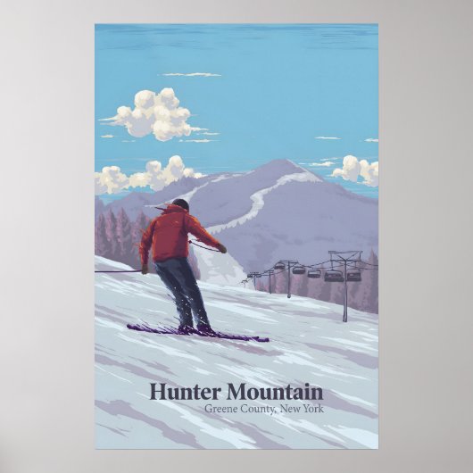 Hunter Mountain Skigebiet Reiseplakat Poster (Vorne)