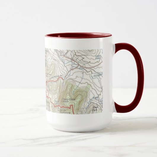 Hunter Mountain Topo Karte Tasse (Rechts)