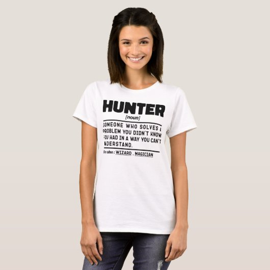 Hunter Noun Definition Jagd Sarcasm Lover Cool T-Shirt (Vorne ganz)