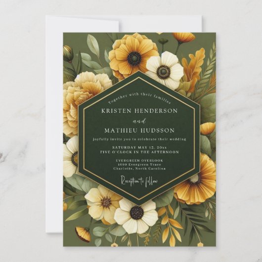 Hunter Ochre Harvest Wedding Einladung (Vorderseite)
