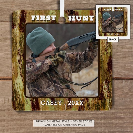 Hunter One Foto Camouflage Personalisiert Ornament Aus Metall