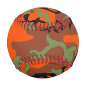 Hunter Orange & Green Camouflage Muster Baseball (Rückseite)